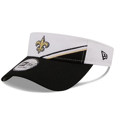 Men's New Era White/Black New Orleans Saints 2023 Sideline Adjustable Visor