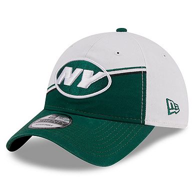 Men's New Era White/Green New York Jets 2023 Sideline 9TWENTY Adjustable Hat