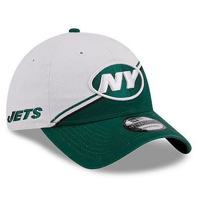 Men's New Era White/Green New York Jets 2023 Sideline 9TWENTY Adjustable Hat