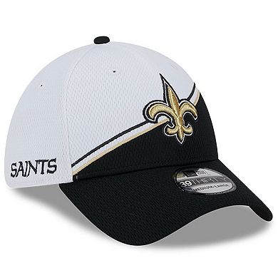 Men's New Era  White/Black New Orleans Saints 2023 Sideline 39THIRTY Flex Hat