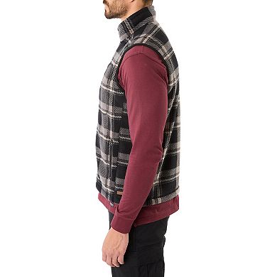 Men's Smith's Workwear Sherpa-Lined Plaid PolarFleece Vest
