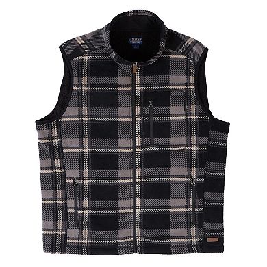 Men's Smith's Workwear Sherpa-Lined Plaid PolarFleece Vest