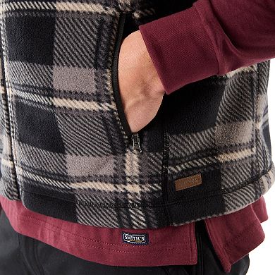 Men's Smith's Workwear Sherpa-Lined Plaid PolarFleece Vest