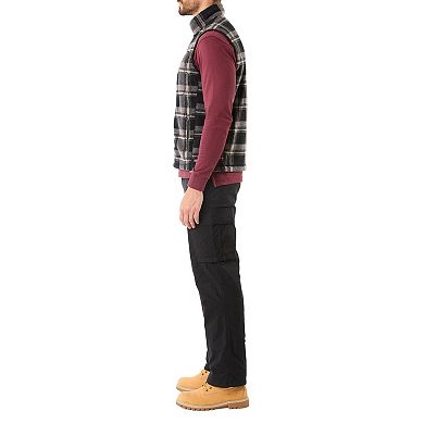 Men's Smith's Workwear Sherpa-Lined Plaid PolarFleece Vest
