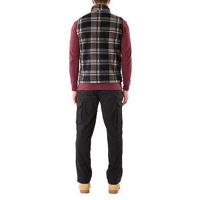 Men's Smith's Workwear Sherpa-Lined Plaid PolarFleece Vest