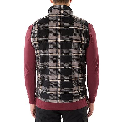 Men's Smith's Workwear Sherpa-Lined Plaid PolarFleece Vest