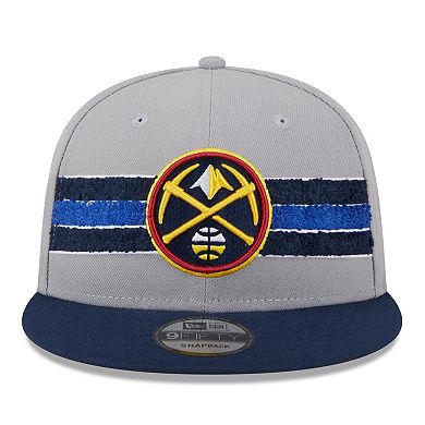 Men's New Era Gray Denver Nuggets Chenille Band 9FIFTY Snapback Hat
