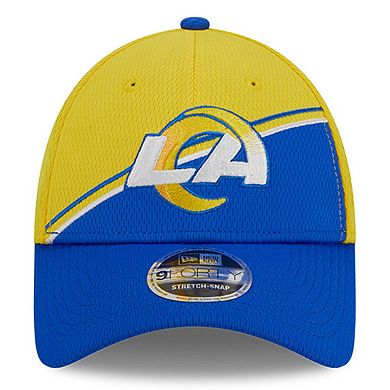 Men's New Era Gold/Royal Los Angeles Rams 2023 Sideline 9FORTY Adjustable Hat