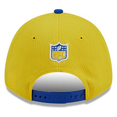 Men's New Era Gold/Royal Los Angeles Rams 2023 Sideline 9FORTY Adjustable Hat
