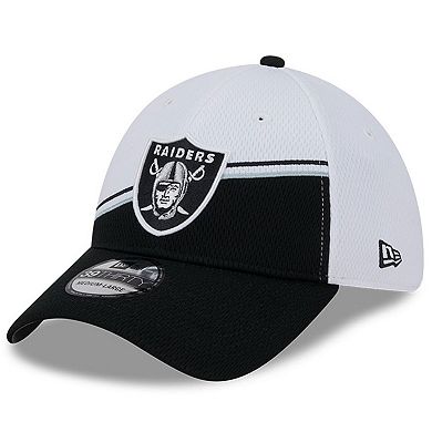 Men's New Era White/Black Las Vegas Raiders 2023 Sideline 39THIRTY Flex Hat