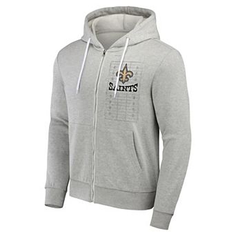 Men's NFL x Darius Rucker Collection by Fanatics Heather Gray New Orleans Saints Domestic Full-Zip Hoodie