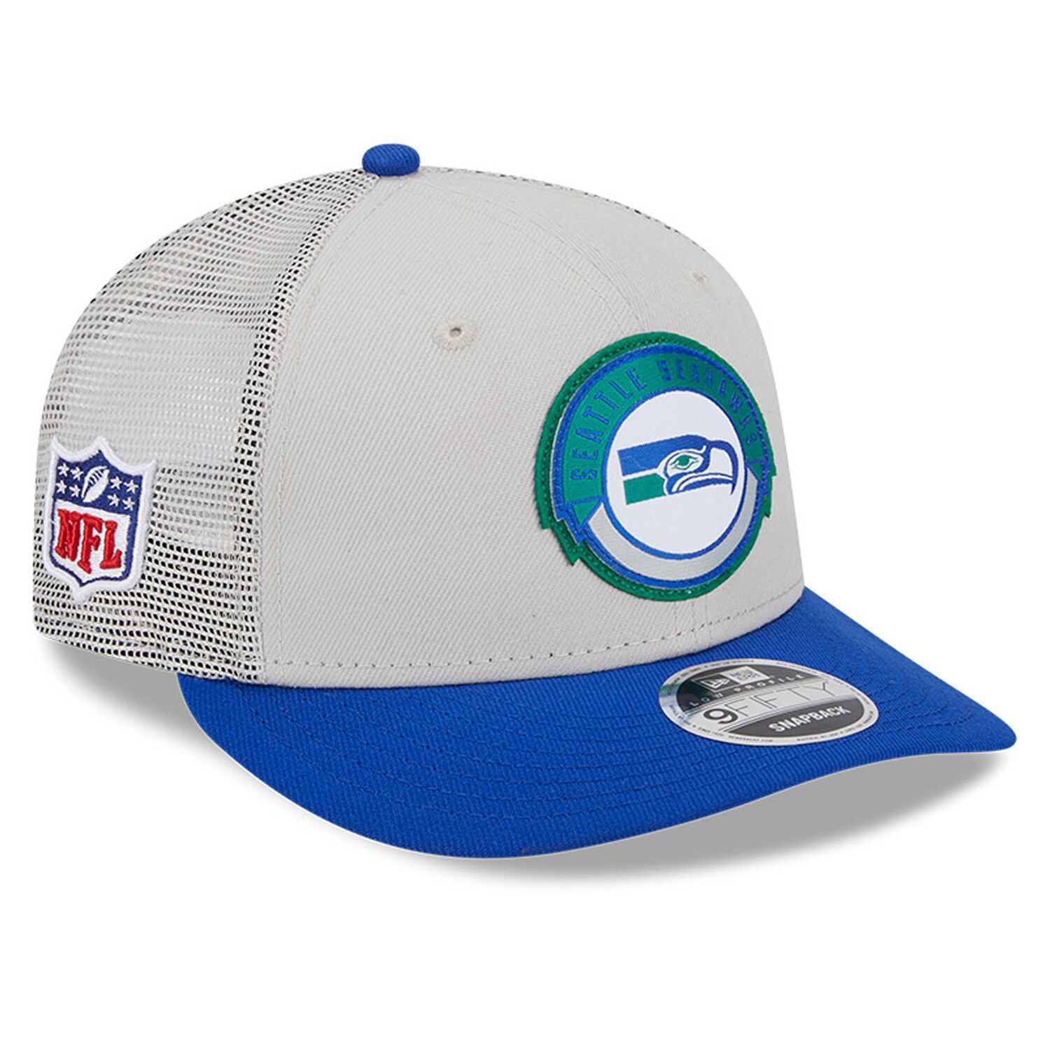 New Era Men's College Navy, Neon Green Seattle Seahawks Blackletter Arch  9FIFTY Snapback Hat