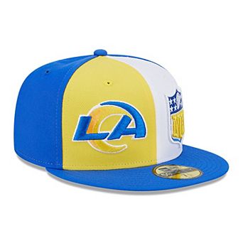 Men's New Era Gold/Royal Los Angeles Rams 2023 Sideline 59FIFTY Fitted Hat