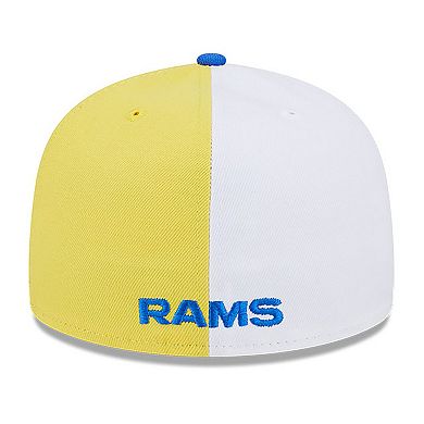 Men's New Era Gold/Royal Los Angeles Rams 2023 Sideline 59FIFTY Fitted Hat