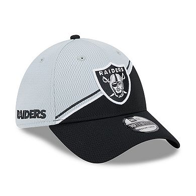 Men's New Era Gray/Black Las Vegas Raiders 2023 Sideline 39THIRTY Flex Hat
