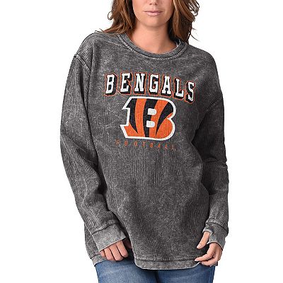 Women's G-III 4Her by Carl Banks Black Cincinnati Bengals Comfy Cord  Pullover Sweatshirt