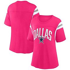 Women's Pro Standard Dallas Cowboys Triple Pink Cropped Pullover Hoodie