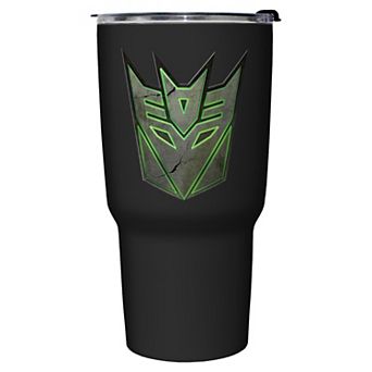 Transformers 7 Decepticons Autobots Emblems 27 oz. Stainless Steel Travel Mug