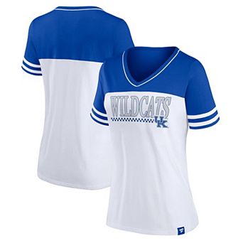 Women's Profile White/Royal Kentucky Wildcats Plus Size Field Game V-Neck T-Shirt