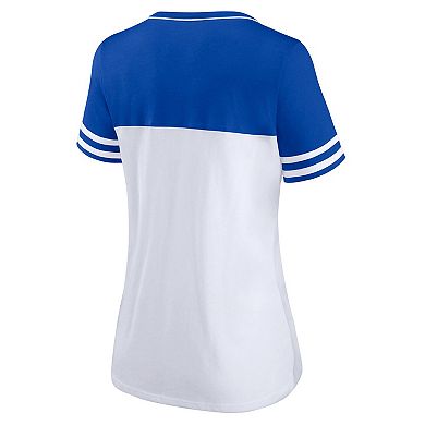 Women's Profile White/Royal Kentucky Wildcats Plus Size Field Game V-Neck T-Shirt