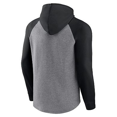 Men's Fanatics Branded Heather Gray Las Vegas Raiders Favorite Arch Raglan Pullover Hoodie