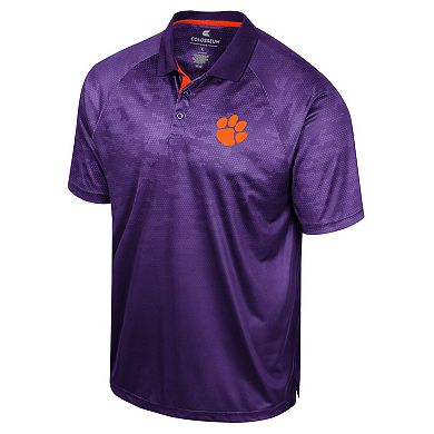 Men's Colosseum Purple Clemson Tigers Honeycomb Raglan Polo