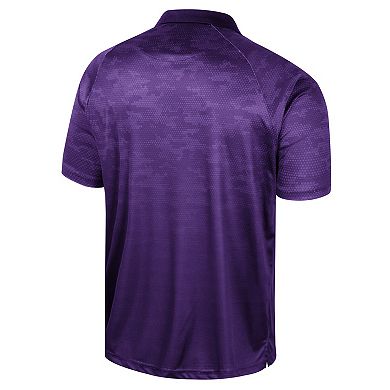 Men's Colosseum Purple Clemson Tigers Honeycomb Raglan Polo
