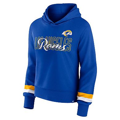 Women's Fanatics Branded Royal Los Angeles Rams Over Under Pullover Hoodie