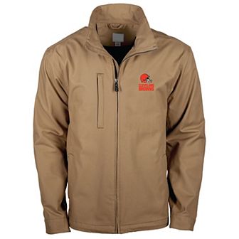 Men's Dunbrooke Tan Cleveland Browns Journey Workwear Tri-Blend Full-Zip Jacket