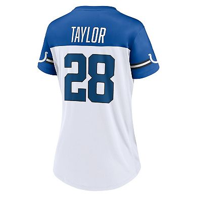 Women's Fanatics Branded Jonathan Taylor White Indianapolis Colts Athena Name & Number V-Neck Top