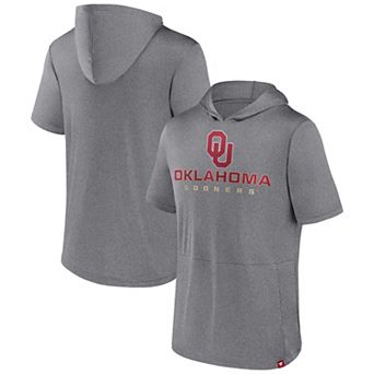 Men's Fanatics Branded Heather Gray Oklahoma Sooners Modern Stack Hoodie T-Shirt