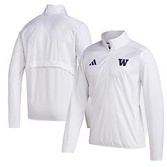 Adidas White Nebraska SS Quarter Zip Knit Jacket