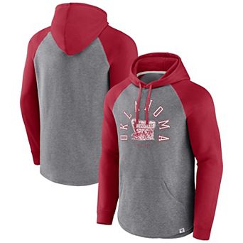 Men's Fanatics Branded Crimson/Heather Gray Oklahoma Sooners Wrap Up Raglan Pullover Hoodie