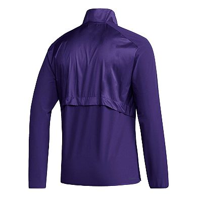 Men's adidas Purple Washington Huskies Sideline AEROREADY Raglan Sleeve Quarter-Zip Jacket