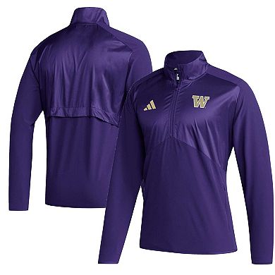 Men's adidas Purple Washington Huskies Sideline AEROREADY Raglan Sleeve Quarter-Zip Jacket