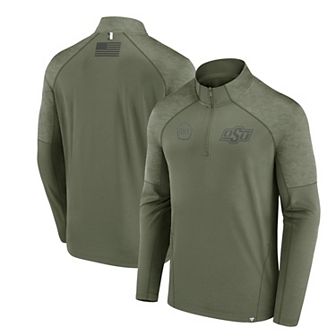 Men's Fanatics Branded Olive Oklahoma State Cowboys OHT Military Appreciation Titan Raglan Quarter-Zip Jacket