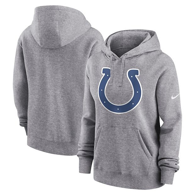 Women s Nike Heather Gray Indianapolis Colts Team Logo Club Fleece Pullover Hoodie