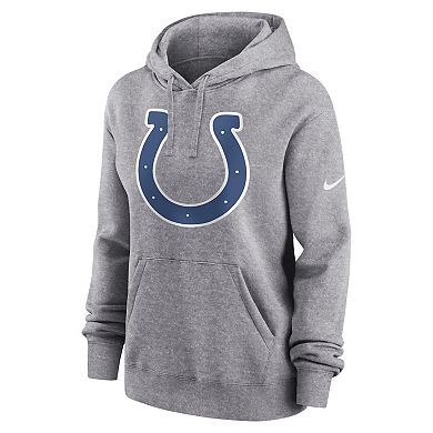 Women's Nike Heather Gray Indianapolis Colts Team Logo Club Fleece Pullover Hoodie