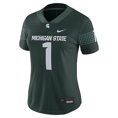 Women's Nike #1 Green Michigan State Spartans Football Game Jersey