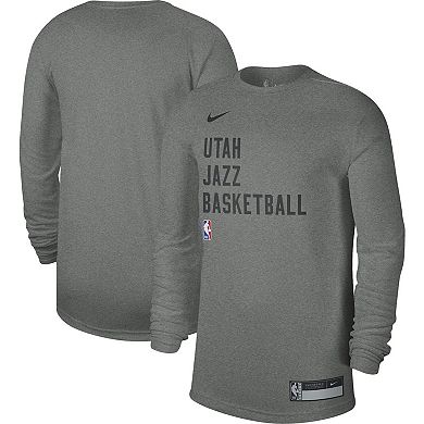 Unisex Nike Heather Gray Utah Jazz 2023/24 Legend On-Court Practice Long Sleeve T-Shirt