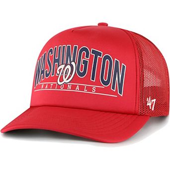 Men's '47 Red Washington Nationals Backhaul Foam Trucker Snapback Hat