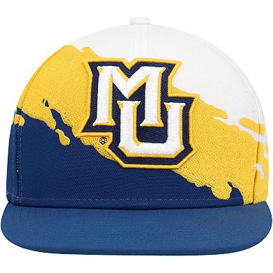 Men's Mitchell & Ness Navy/White Marquette Golden Eagles Paintbrush Snapback Hat