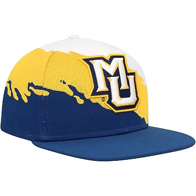 Men's Mitchell & Ness Navy/White Marquette Golden Eagles Paintbrush Snapback Hat