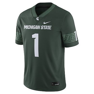 Men's Nike #1 Green Michigan State Spartans Football Game Jersey