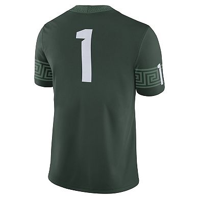 Men's Nike #1 Green Michigan State Spartans Football Game Jersey