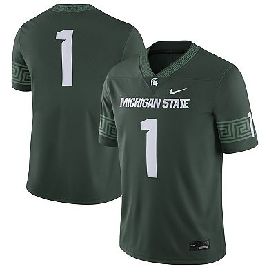 Men's Nike #1 Green Michigan State Spartans Football Game Jersey