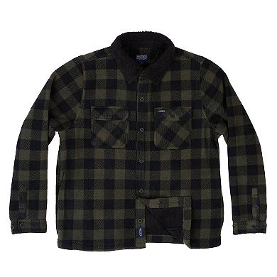 Men's Smith's Workwear Sherpa-Lined Plaid Polarfleece Jacket