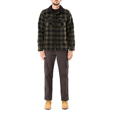 Men's Smith's Workwear Sherpa-Lined Plaid Polarfleece Jacket