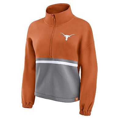 Women's Fanatics Branded Texas Orange Texas Longhorns Fleece Half-Zip Jacket
