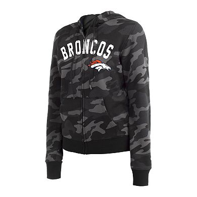 Women's New Era Black Denver Broncos Camo Full-Zip Hoodie